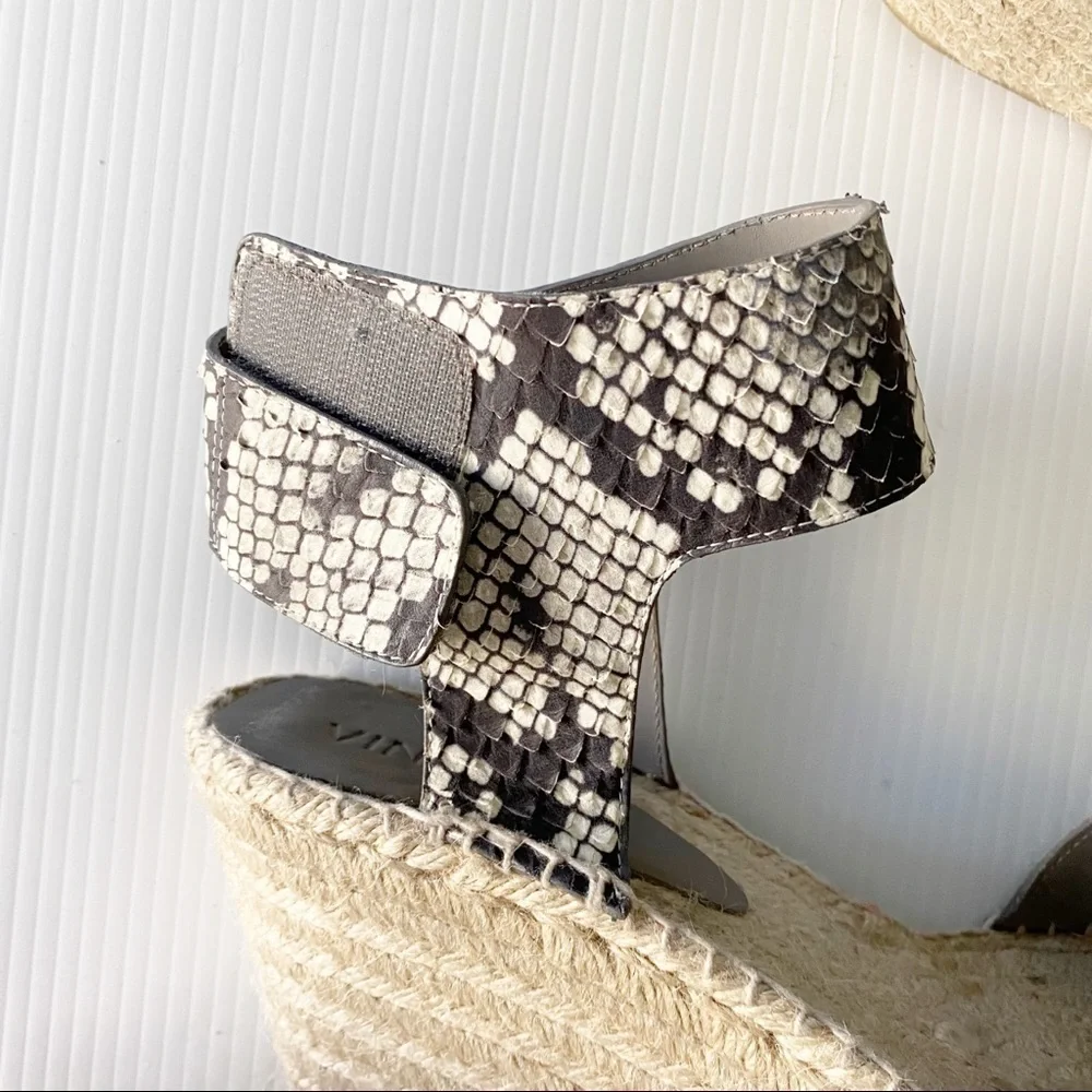 VINCE-Sophie Python-Print Leather Espadrille Wedge
